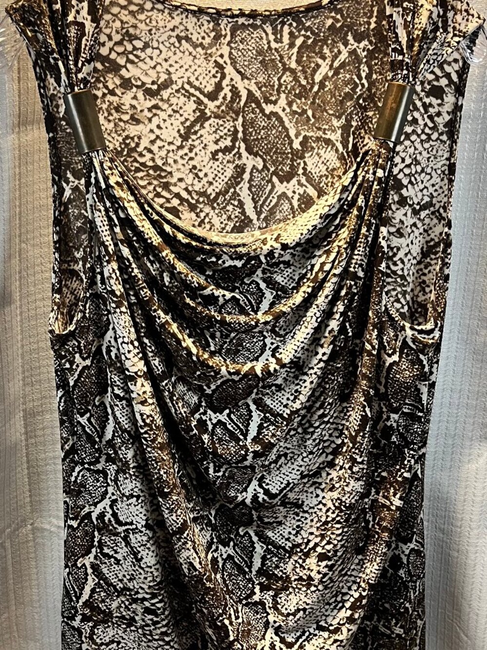 Sleeveless Cowl Neck Snakeskin / Python Print Tank size 2X